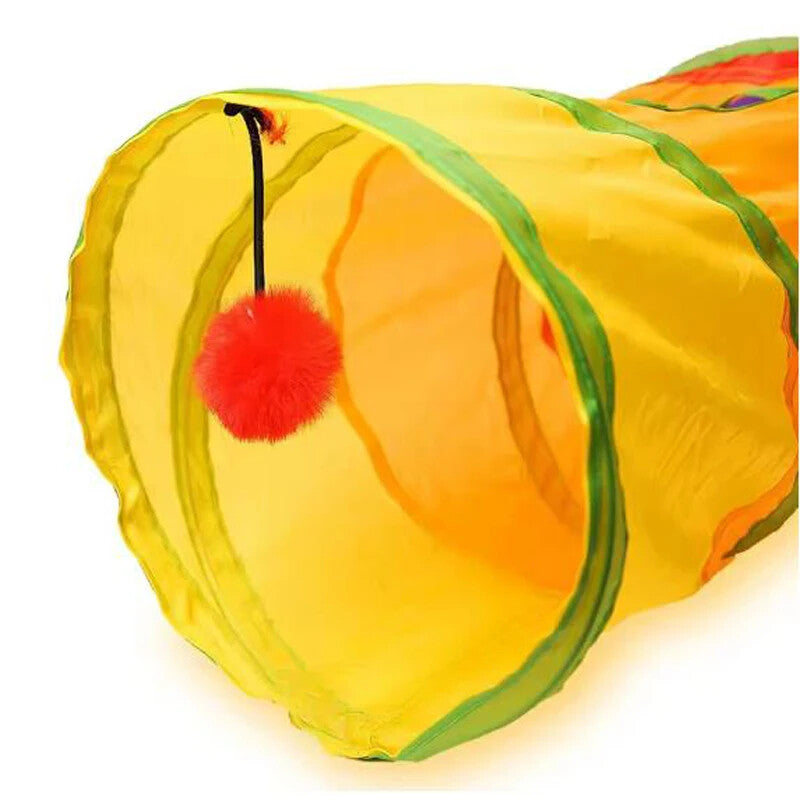 Tunnel pliable pour chat — cachette et terrain de chasse