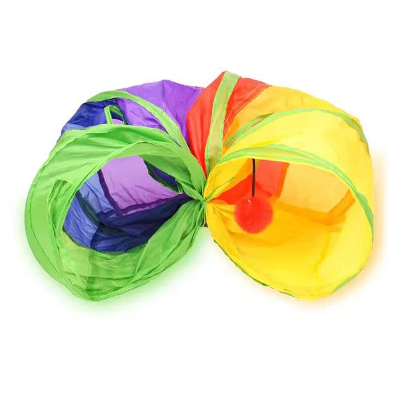 Tunnel pliable pour chat — cachette et terrain de chasse