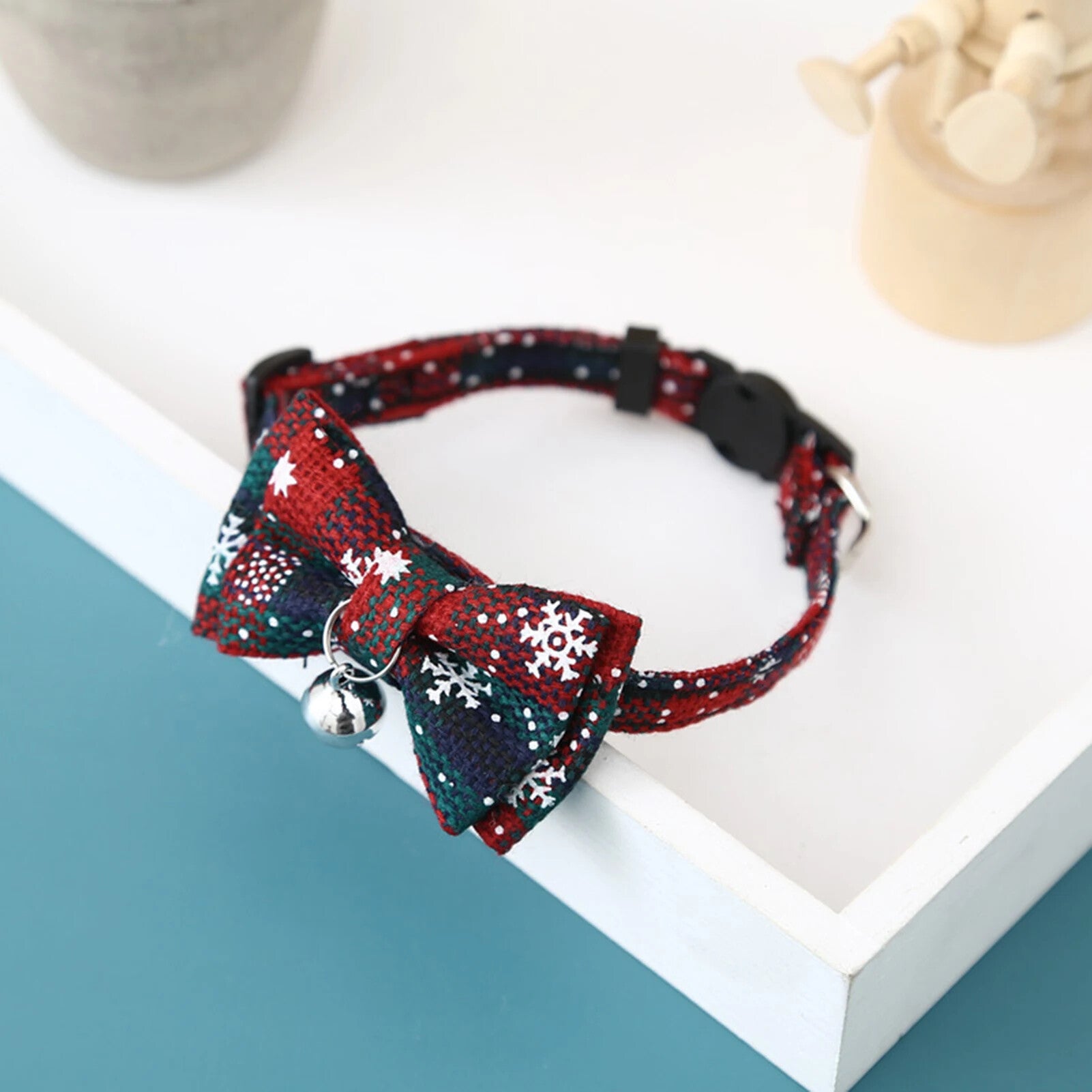 Collier breakaway grelot + nœud (set) — élégance féline
