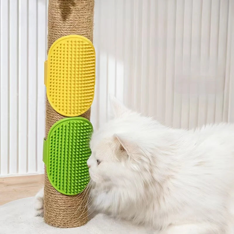 Brosse murale d'angle auto-toilettage pour chat
