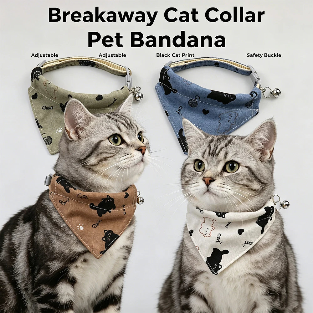 Bandana pour chat avec collier breakaway
