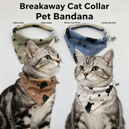 Bandana pour chat avec collier breakaway