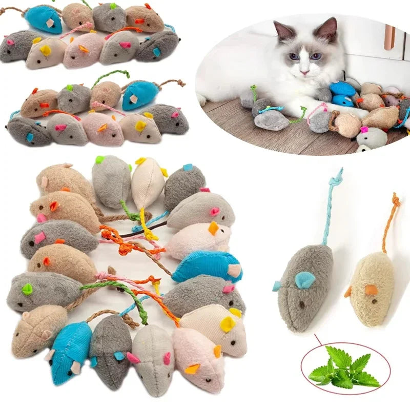 Souris hochet avec herbe à chat (lot de 5) — l'instinct à l'état pur