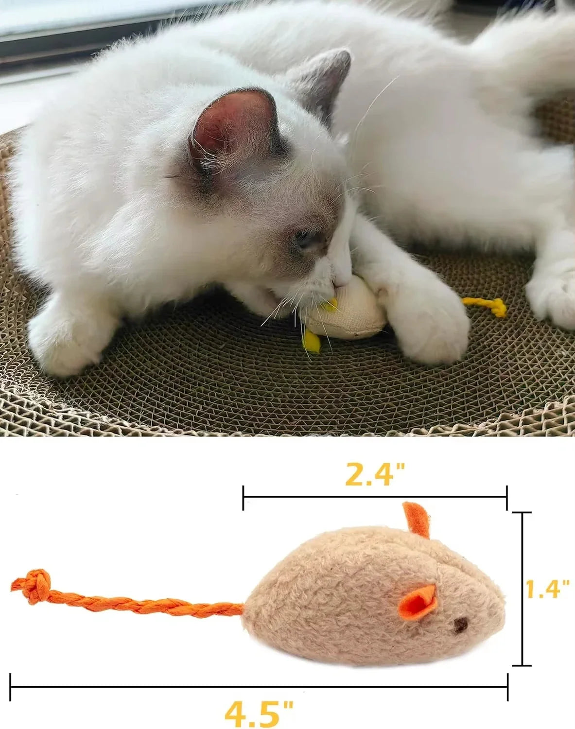 Souris hochet avec herbe à chat (lot de 5) — l'instinct à l'état pur